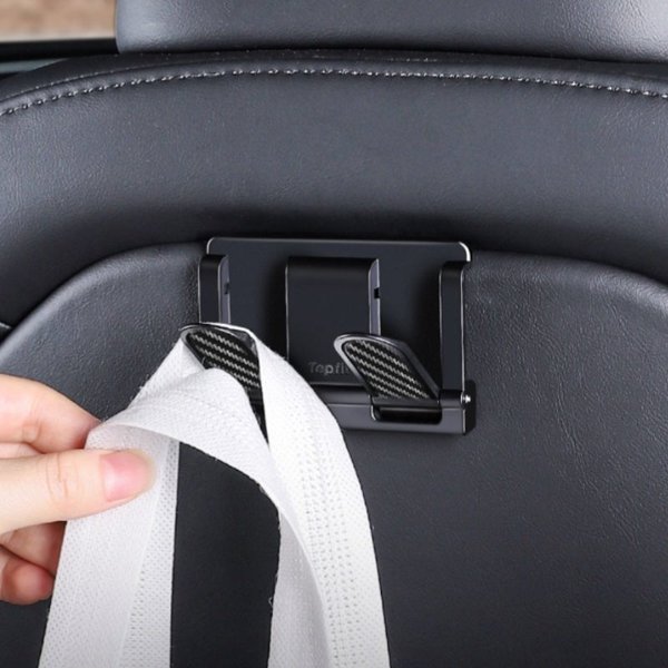ABS Headrest Seat Hooks with Tool-Free Snap-On Fit for Tesla Model 3 / Model Y