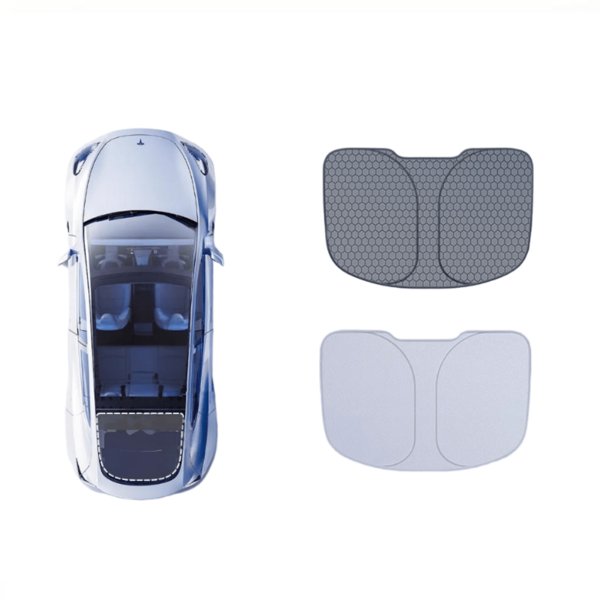 Graphene Ice Silk Rear Windshield Sunshade with Steel Frame for Tesla Model 3 Highland