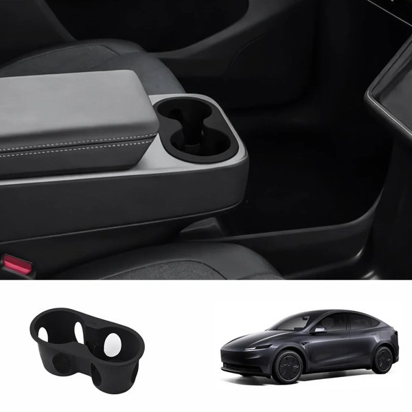 Silicone Center Console Cup Holder Liner for Tesla Model Y Standard 2026+