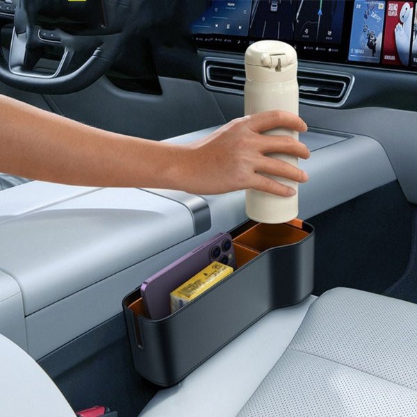 Leather & Cotton Seat Gap Filler with Foam Pads & Cable Pass-Through for Tesla