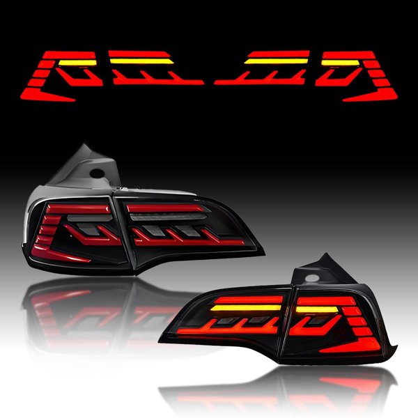 Full LED Tail Lights with Dynamic Animation & Dual Reverse Lights for Tesla Model 3 / Model Y
