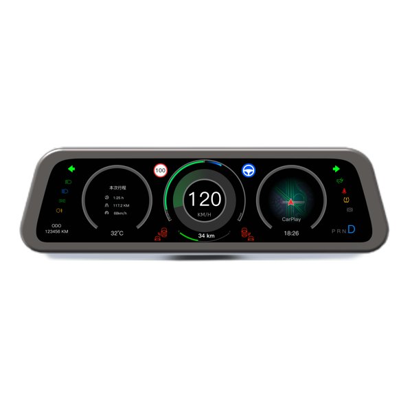 9.6-Inch Instrument Cluster Display with Wireless CarPlay & Front Camera for Tesla Model 3 / Model Y