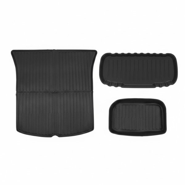 3-Piece TPE Front & Rear Trunk Mats with Raised Edges for Tesla Model Y Standard
