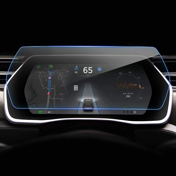 13-Inch Tempered Instrument Screen Protector with Oleophobic Coating for Tesla Model S / Model X (2017–2020)