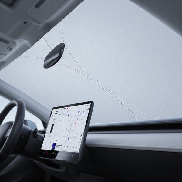 Graphene Ice Silk Front Windshield Sunshade with Foldable Steel Frame for Tesla Model 3 / Model Y