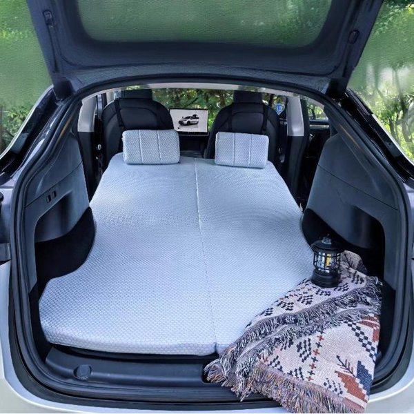 Ice-Feel Cooling Car Camping Mattress with 888 Ice Grid Design for Tesla Model Y Juniper
