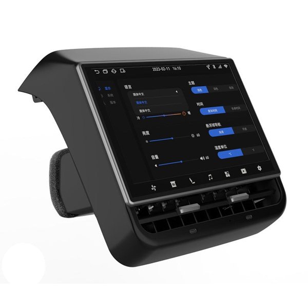 8.66-Inch Android 12 Rear Entertainment Display with CarPlay & Rear Climate Control for Tesla Model 3 / Model Y