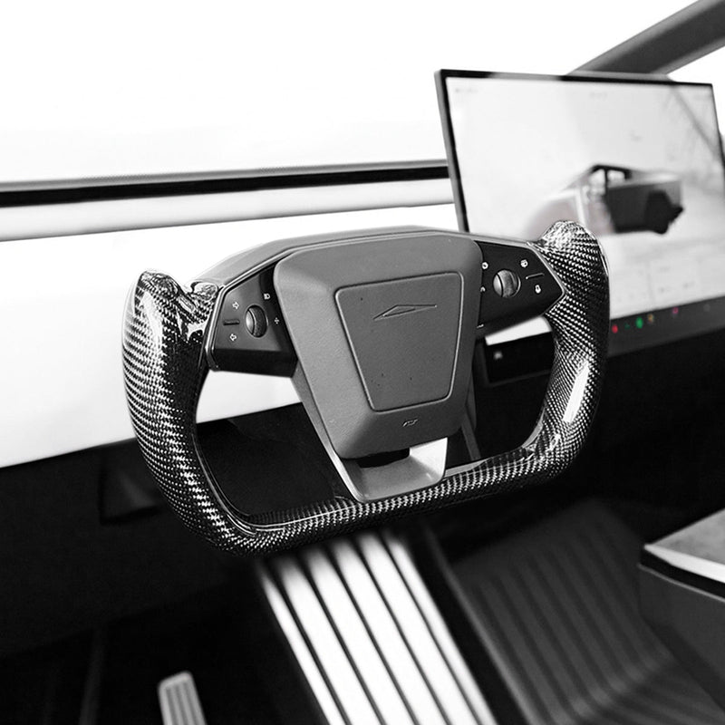 Original Airbag and Controls - TESVX Yoke Steering Wheel