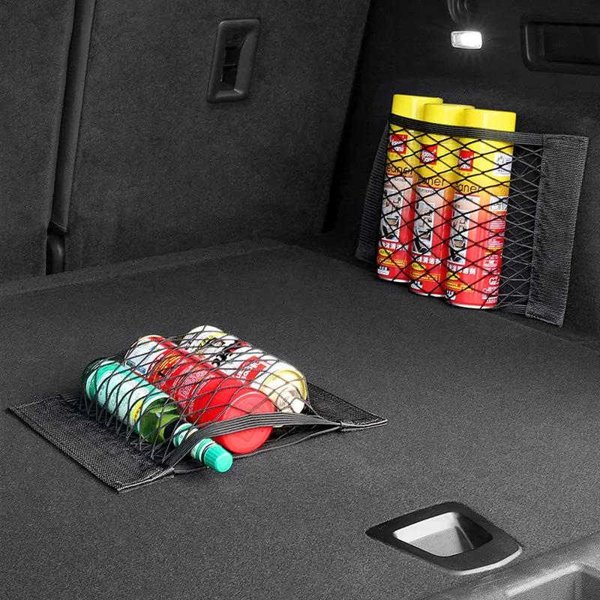 40 x 25 cm Elastic Mesh Trunk Storage Net with Hook-Fastener Backing for Tesla