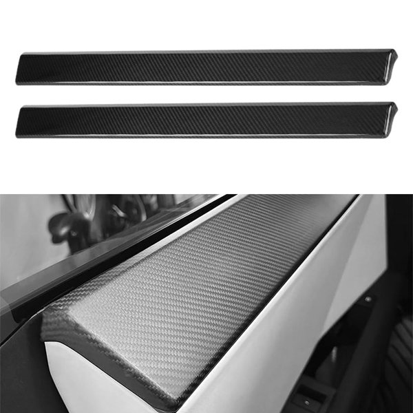 4-Piece Dry Carbon Fiber Door Panel Covers with Glossy & Matte Finishes for Tesla Cybertruck