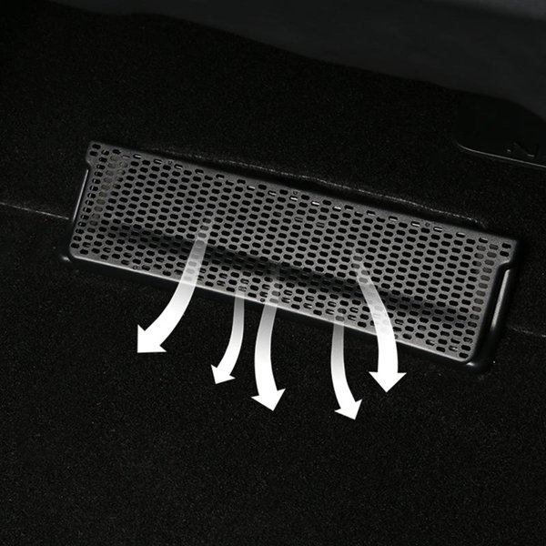 ABS Honeycomb Under-Seat Rear Vent Covers with Snap-On Fit for Tesla Model 3 / Model Y