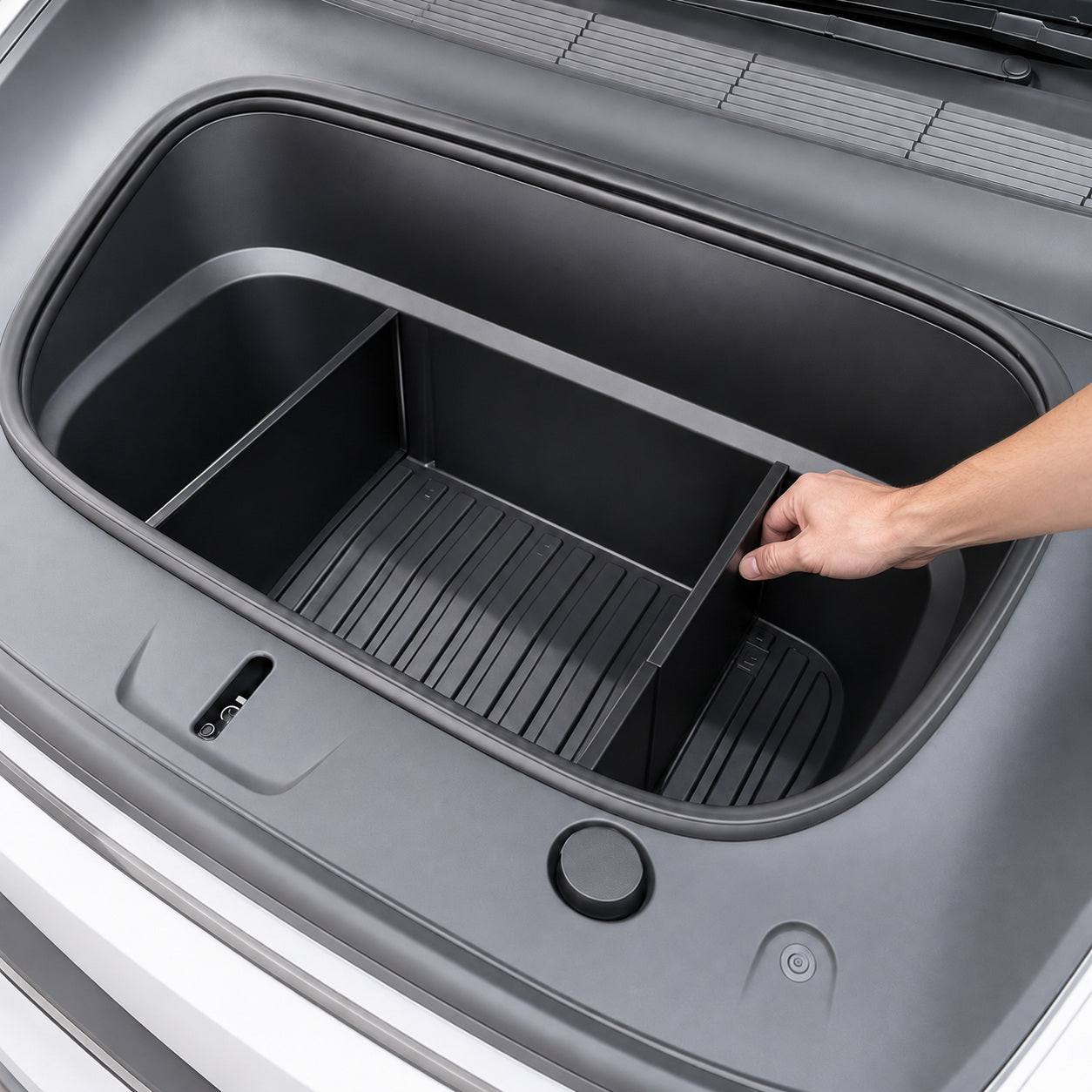 Lowers Into Factory Slots - TESVX Front Trunk Divider Panels