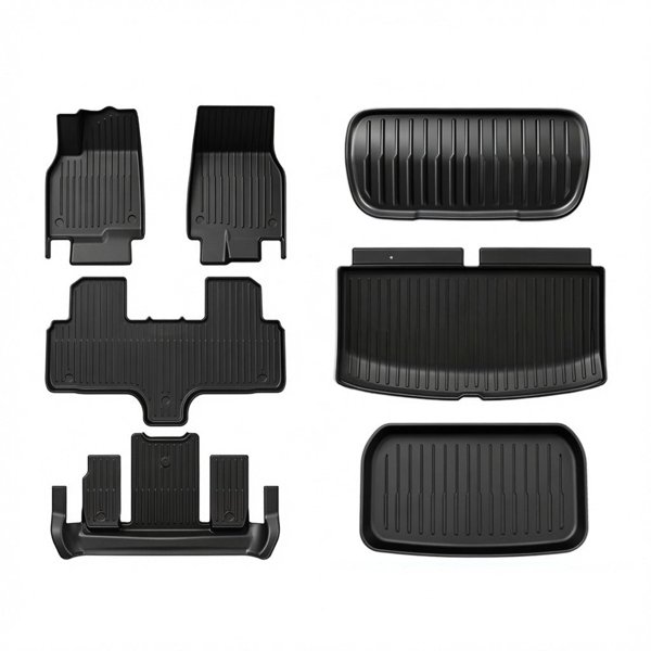 All-Weather TPE Floor Mats with 7-Piece & 4-Piece Sets for Tesla Model YL 6-Seater (LHD & RHD)