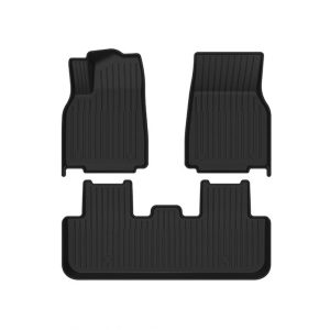 3-Piece TPE All-Weather 3D Floor Mats with Raised Edges for Tesla Model Y Standard (LHD)
