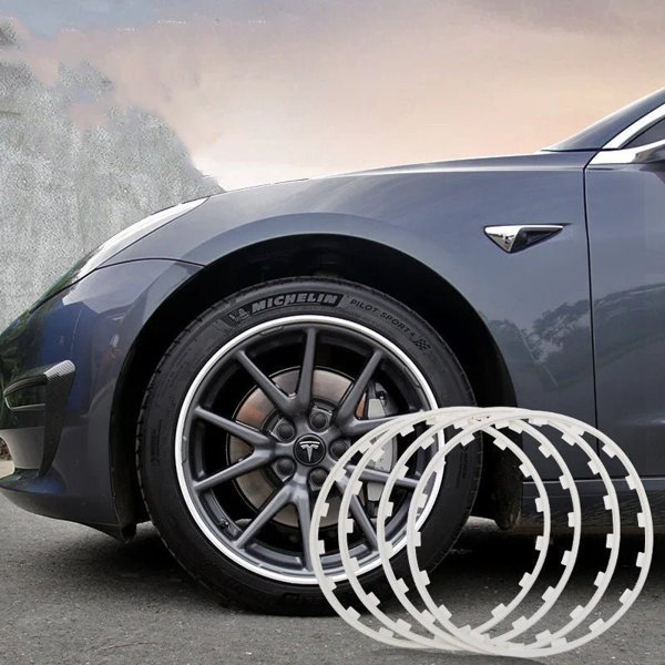 21-Inch Nylon Wheel Rim Protectors in Blue or Yellow for Tesla