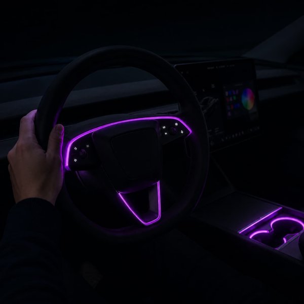 Factory-Sync RGB Ambient Light Kit with Music-Reactive Mode for Tesla Model 3 Highland / Model Y Juniper / Model YL