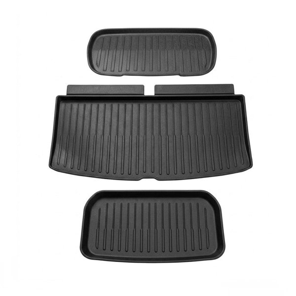 TPE Front & Rear Trunk Mats with Honeycomb Anti-Slip Texture for Tesla Model YL 6-Seater