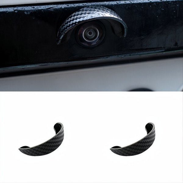 PVC Backup Camera Rain Cover with Carbon Fiber Texture for Tesla Model 3 / Y / S / X