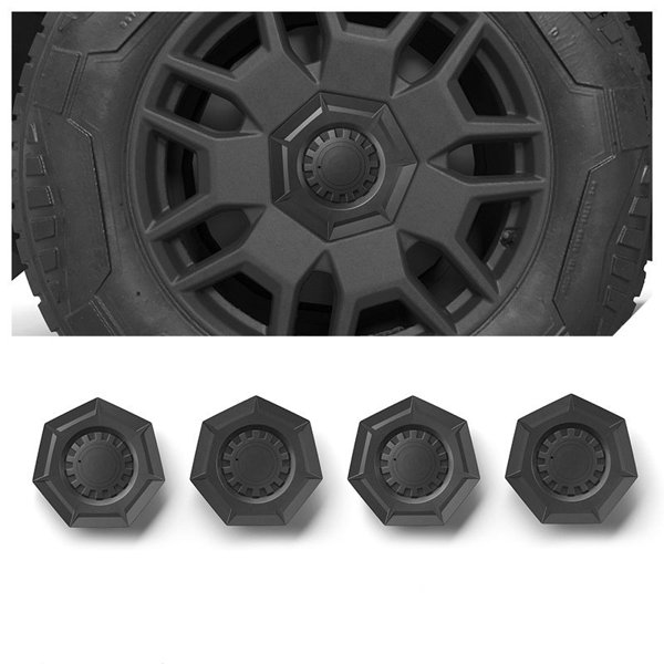 ABS Wheel Center Hub Caps with Hexagonal & Gear Styles for Tesla Cybertruck
