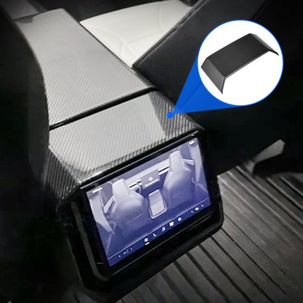 Dry Carbon Fiber Rear Screen Frame Cover with Glossy & Matte Finishes for Tesla Cybertruck