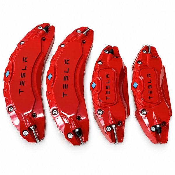 4-Piece Aluminum Brake Caliper Covers with Stainless Steel Hardware for Tesla Model S / Model X