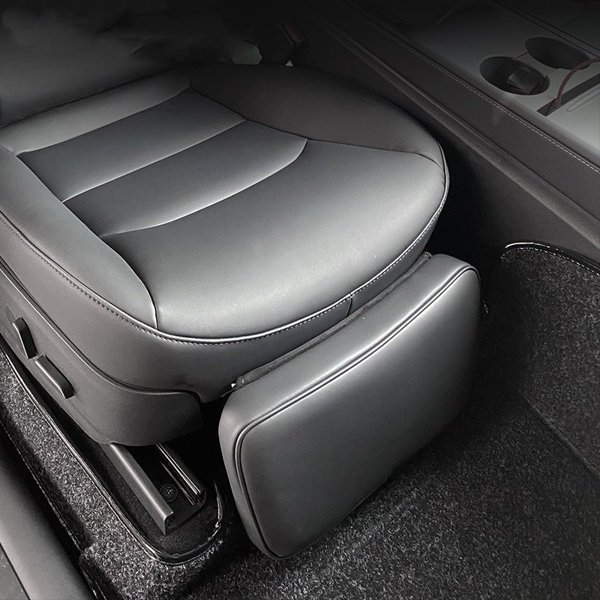 Leather Passenger Leg Support Extension with Folding Bracket for Tesla Model 3 / Model Y