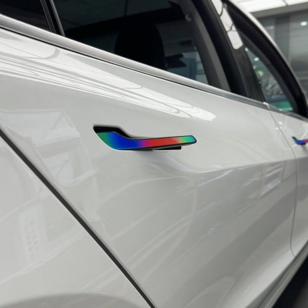 RGB Wireless Electric Door Handles with Rainbow Flow Lighting & Plug-and-Play Harness for Tesla Model 3 / Model Y