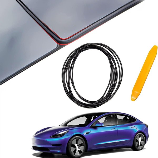 Silicone Roof Gap Seal Strip Kit with Snap-In Fit for Tesla Model Y / Model Y Juniper