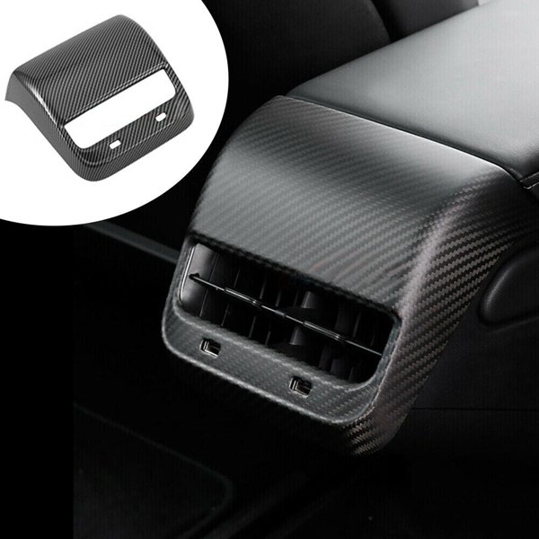 Real Dry Carbon Fiber Rear Air Vent Cover with Glossy, Matte & Forged Finishes for Tesla Model 3 / Model Y