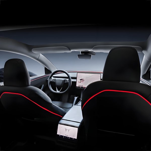 2-Piece LED Seat Back Ambient Lighting with 64 Colors & Screen Control for Tesla Model 3 Highland / Model Y Juniper / YL