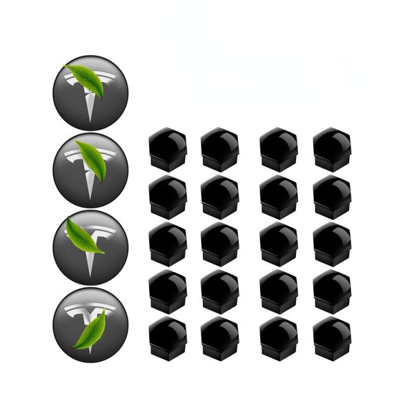 25-Piece Wheel Center Cap & Lug Nut Cover Kit with Puller Tool for Tesla Model 3 / Model Y