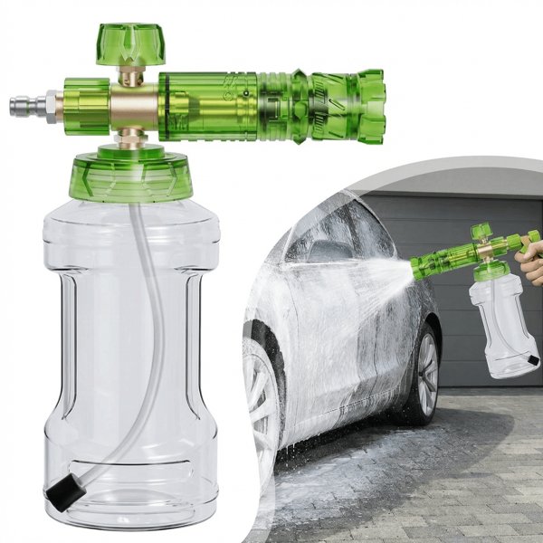 Aluminum Alloy Snow Foam Cannon with 1 L Bottle & 1/4-Inch Quick Connect for Pressure Washers