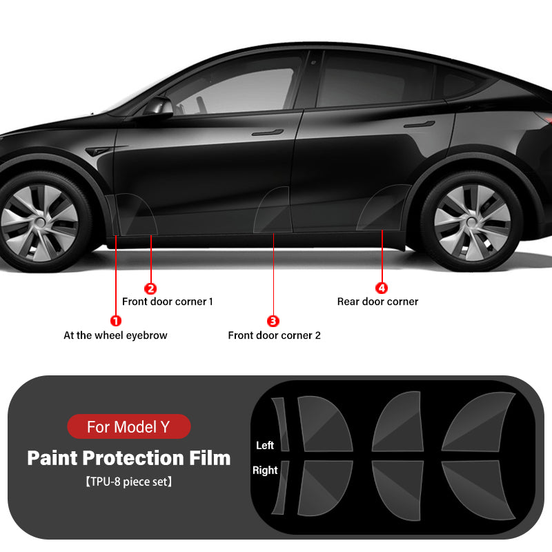 Model Y Layout - TESVX Door Corner Paint Protection Film