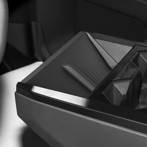 Non-Slip Silicone Wireless Charging Pad Mat in Grey & Black for Tesla Cybertruck