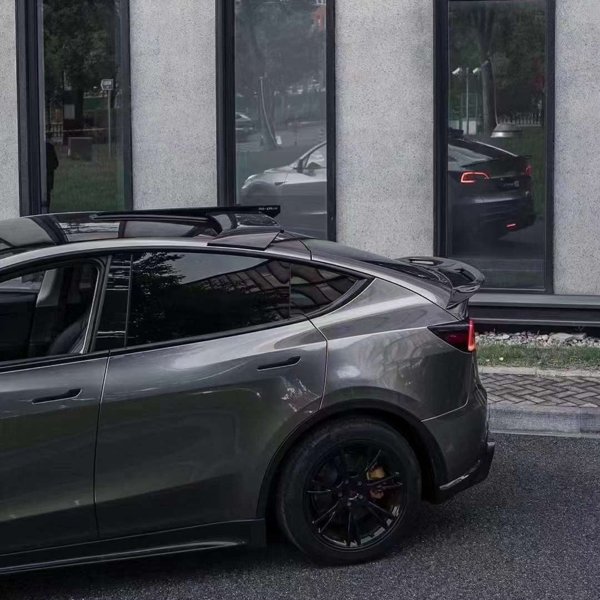 Real Carbon Fiber Rear Spoiler Ver.1 with Glossy, Matte & Forged Finishes for Tesla Model Y (2020–2024)