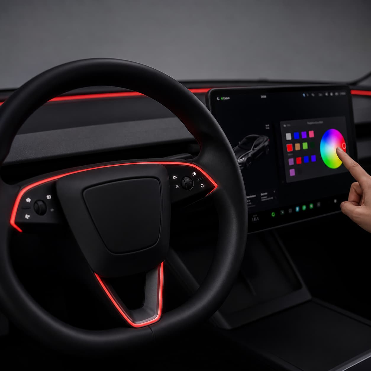 Steering-Trim Lighting Example - TESVX Ambient Light Kit