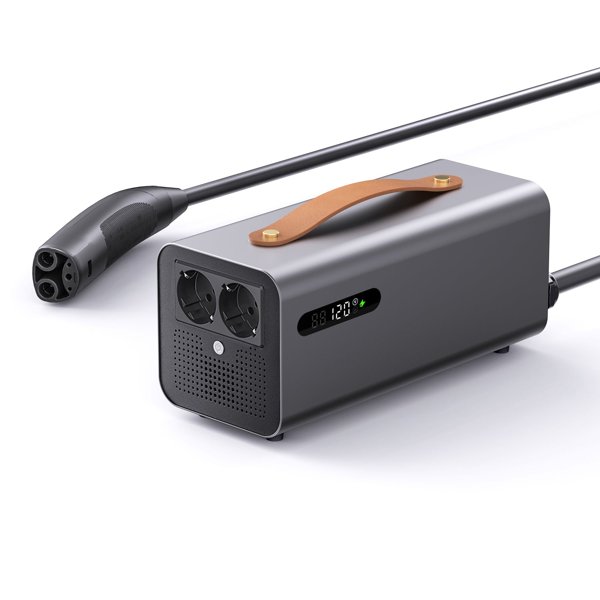 V2L EV Discharge Adapter with CCS2 or NACS Connector & LED Display for V2L-Capable EVs