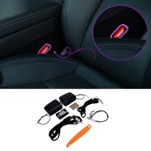 64-Color RGB Seat Belt Buckle Ambient Light Kit with Music Sync for Tesla Model 3 Highland / Model Y Juniper