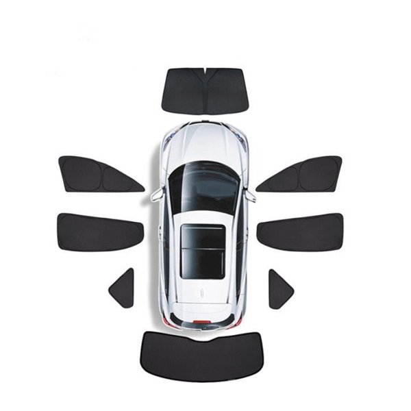 8-Piece Double-Layer Window Sunshade Set with Foldable Frame for Tesla Model Y / Model Y Juniper