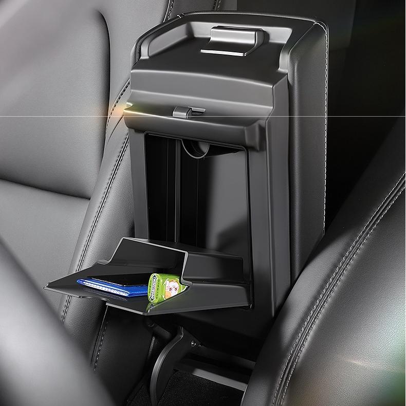 Easy One-Handed Access - TESVX Magnetic Armrest Storage Box