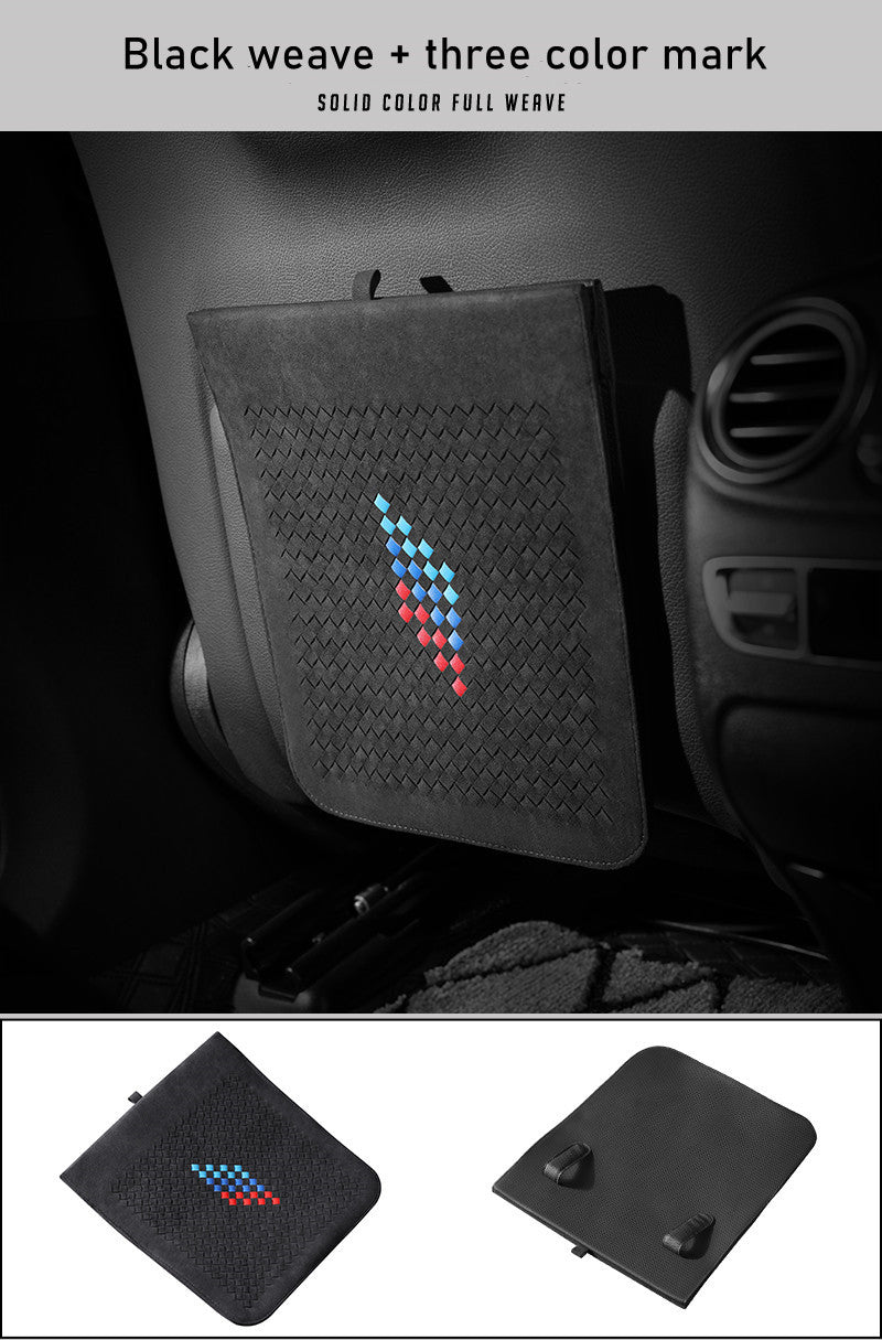 Black Weave with a Three-Color Label - TESVX Seat Back Trash Can