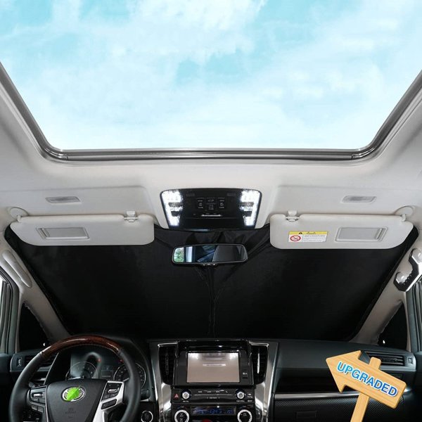 Front or Rear Windshield Sunshade with Hook-and-Loop Mount for Tesla Model S (2016+)