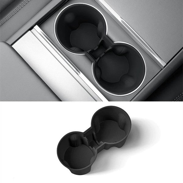 Center Console Cup Holder Insert with Triangle Grip Structure for Tesla Model Y Juniper / Model 3 Highland