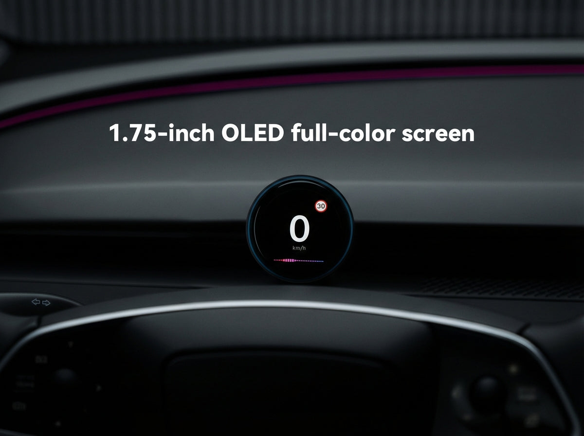 Compact OLED Vehicle-Data Screen - TESVX Dashboard Display