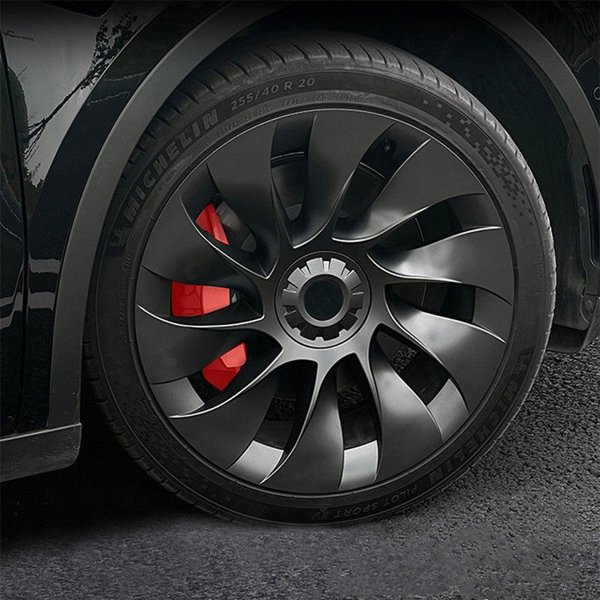 4-Piece 20-Inch Cyclone-Style ABS Wheel Covers with Matte Black & Gun Ash Finishes for Tesla Model Y (2020–2025)
