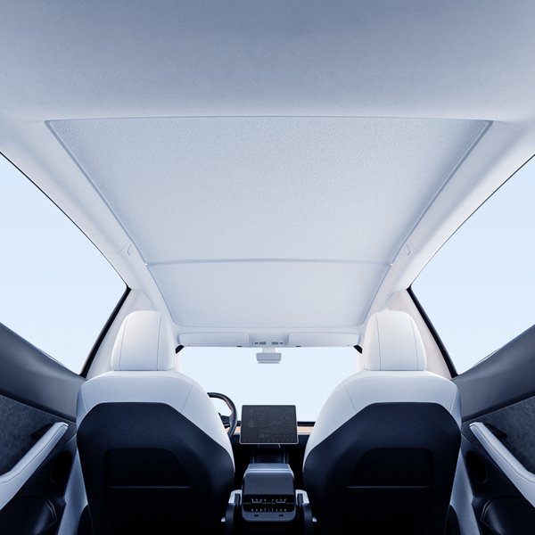 Dual-Layer Glass Roof Sunshade with Tool-Free Clip Install for Tesla Model Y / Model Y Juniper