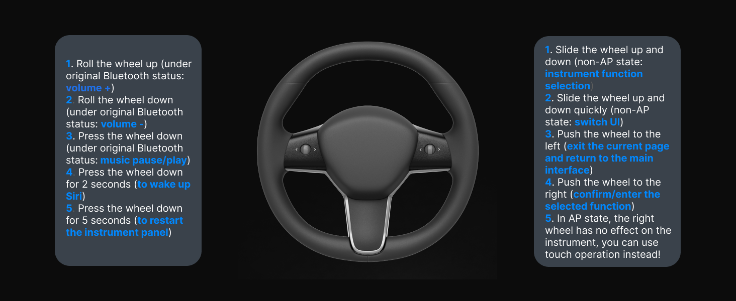 Original Steering Wheel Control - TESVX Instrument Cluster Display