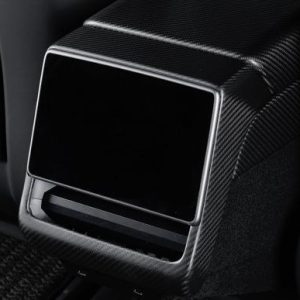 Dry Carbon Fiber Rear Screen Trim Frame Overlay with Glossy & Matte Finishes for Tesla Model 3 Highland