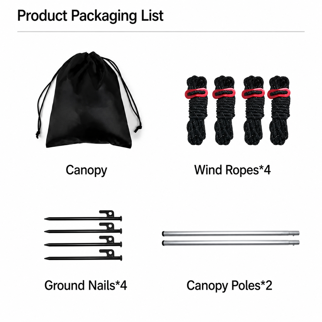 Included Setup Components - TESVX Tailgate Tent