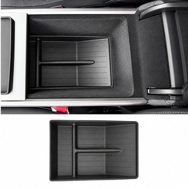 TPE Armrest Hidden Storage Tray with Drop-In Fit for Tesla Model Y Standard